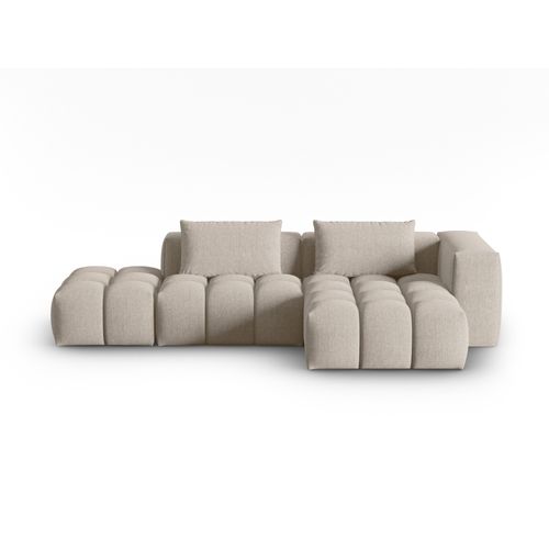 Canapé D'angle Droit Modulable "lorella" 4 Places En Tissu Structurel Le Sable