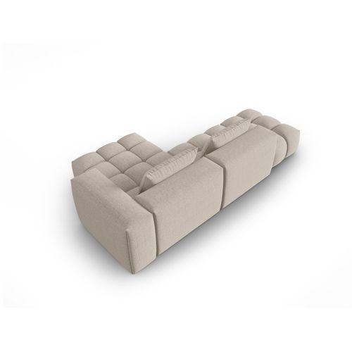 Canapé D'angle Droit Modulable "lorella" 4 Places En Tissu Structurel Le Sable