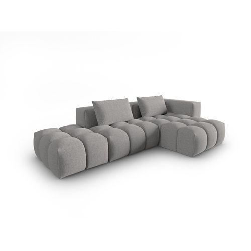 Canapé D'angle Droit Modulable "lorella" 4 Places En Tissu Structurel Beige Foncé