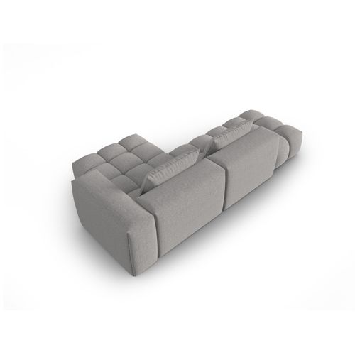 Canapé D'angle Droit Modulable "lorella" 4 Places En Tissu Structurel Beige Foncé