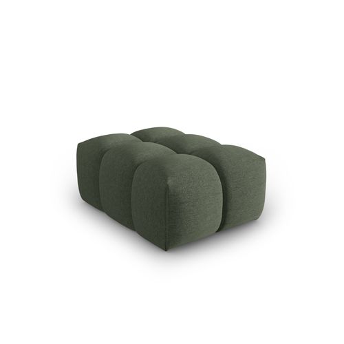 Pouf "lorella" En Tissu Structurel Vert Olive Foncé