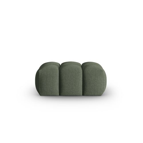 Pouf "lorella" En Tissu Structurel Vert Olive Foncé