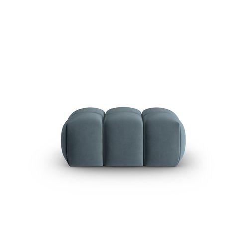 Pouf "lorella" En Velours Bleu Pastel