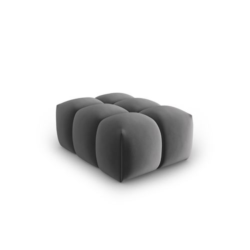 Pouf "lorella" En Velours Ciment