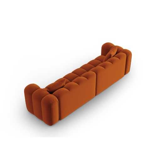 Canapé Modulable "clotilde" 4 Places En Velours Terracotta