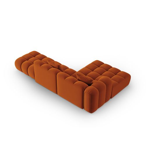 Canapé D'angle Gauche Modulable "clotilde" 4 Places En Velours Terracotta