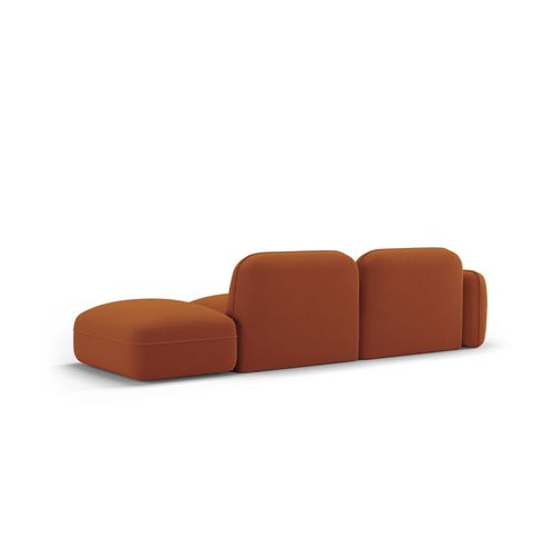 Canapé Modulable Droit "lucien" 3 Places En Velours Terracotta