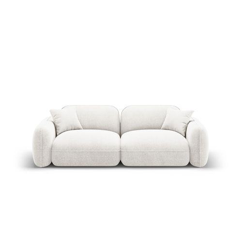 Canapé Modulable "lucien" 3 Places En Velours Ivoire