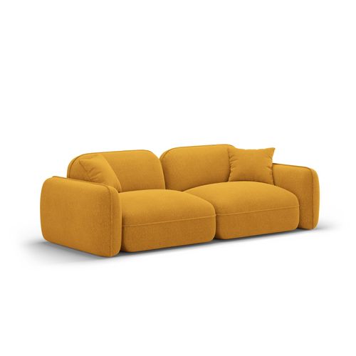 Canapé Modulable "lucien" 3 Places En Velours Moutarde