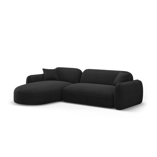 Canapé D'angle Gauche Modulable "lucien" 4 Places En Velours Anthracite
