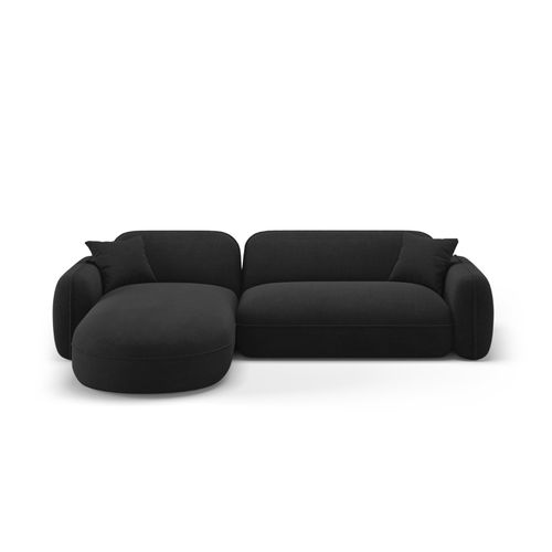 Canapé D'angle Gauche Modulable "lucien" 4 Places En Velours Anthracite