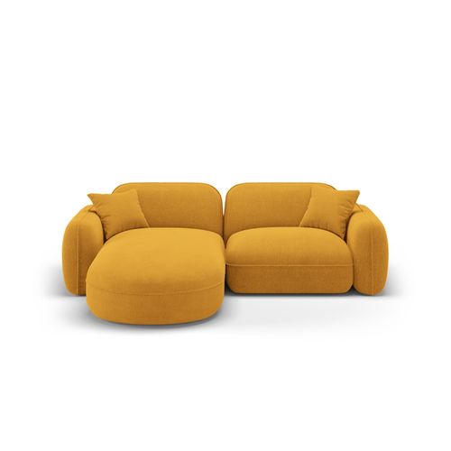 Canapé D'angle Gauche Modulable "lucien" 3 Places En Velours Moutarde