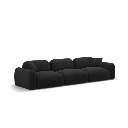 Canapé Modulable "lucien" 4 Places En Velours Anthracite