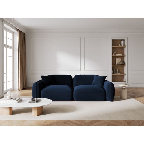 Canapé Modulable "lucien" 3 Places En Velours Bleu Roi