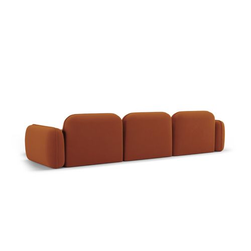 Canapé D'angle Droit Modulable "lucien" 4 Places En Velours Terracotta