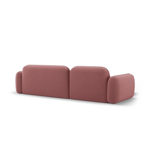 Canapé D'angle Gauche Modulable "lucien" 4 Places En Velours Saumon
