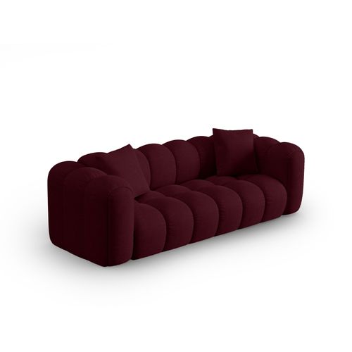 Canapé "clotilde" 3 Places En Tissu Structurel Bordeaux