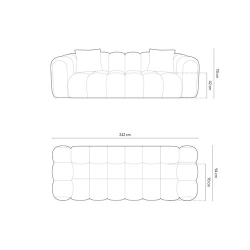 Canapé "clotilde" 3 Places En Tissu Structurel Bordeaux