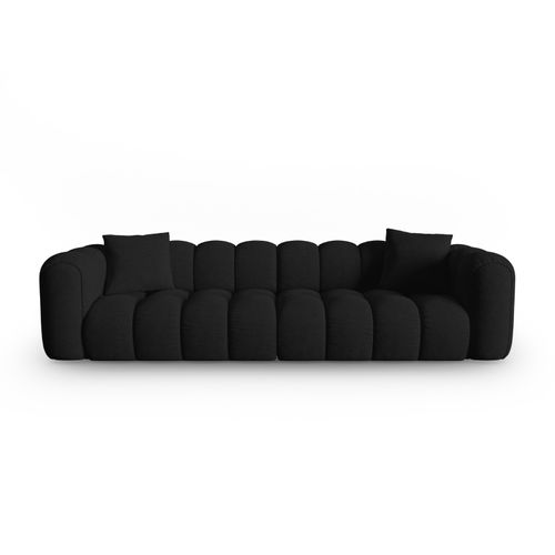 Canapé Modulable "clotilde" 4 Places En Tissu Structurel Noir