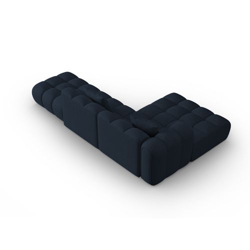 Canapé D'angle Gauche Modulable "clotilde" 4 Places En Tissu Structurel Bleu Roi