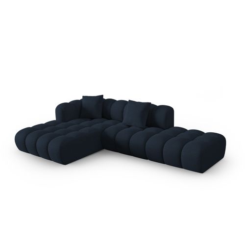 Canapé D'angle Gauche Modulable "clotilde" 4 Places En Tissu Structurel Bleu Roi