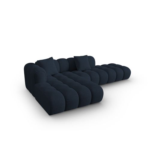 Canapé D'angle Gauche Modulable "clotilde" 4 Places En Tissu Structurel Bleu Roi