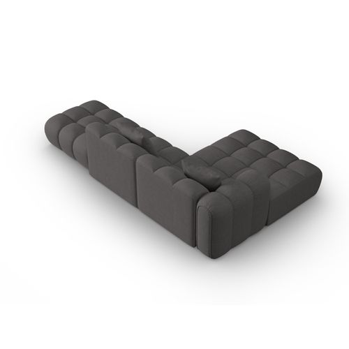 Canapé D'angle Gauche Modulable "clotilde" 4 Places En Tissu Structurel Gris