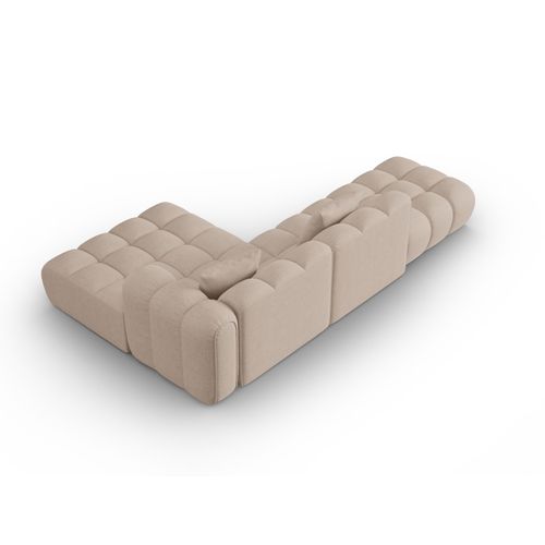 Canapé D'angle Droit Modulable "clotilde" 4 Places En Tissu Structurel Cappuccino