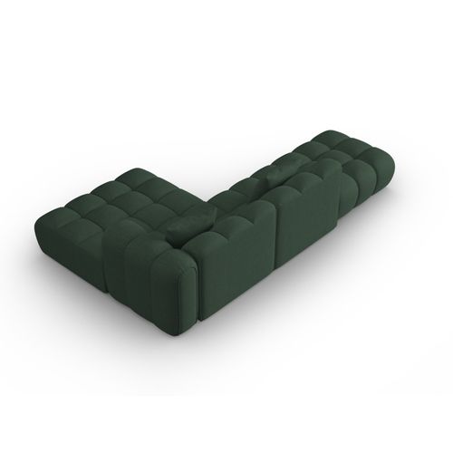 Canapé D'angle Droit Modulable "clotilde" 4 Places En Tissu Structurel Vert De Mer