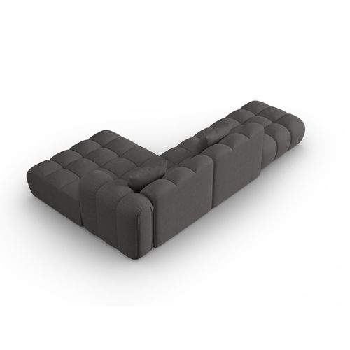 Canapé D'angle Droit Modulable "clotilde" 4 Places En Tissu Structurel Gris