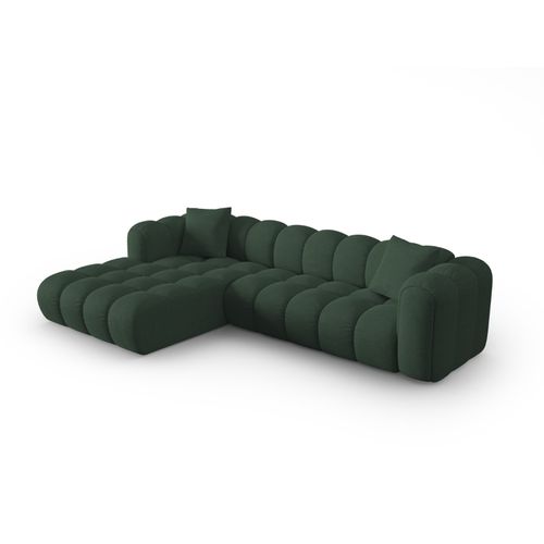 Canapé D'angle Gauche Modulable "clotilde" 4 Places En Tissu Structurel Vert De Mer