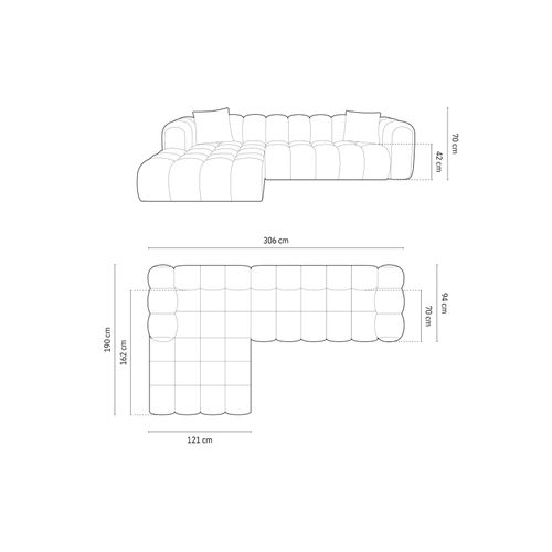 Canapé D'angle Gauche Modulable "clotilde" 4 Places En Tissu Structurel Vert De Mer