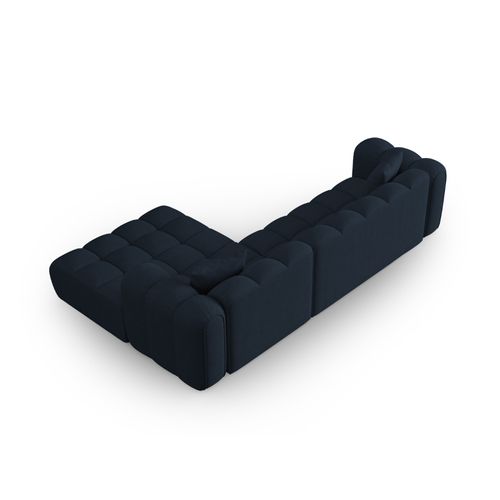 Canapé D'angle Droit Modulable "clotilde" 4 Places En Tissu Structurel Bleu Roi