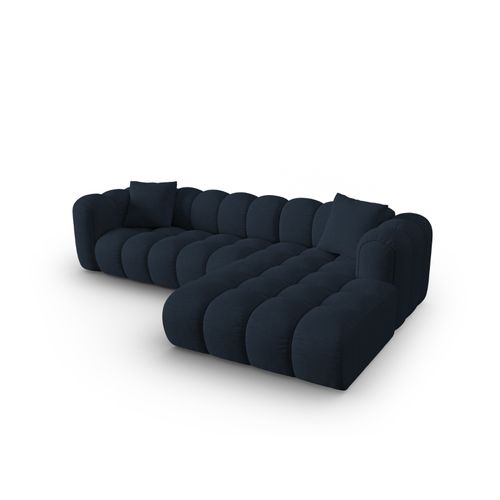 Canapé D'angle Droit Modulable "clotilde" 4 Places En Tissu Structurel Bleu Roi