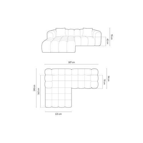 Canapé D'angle Gauche Modulable "clotilde" 3 Places En Tissu Structurel Gris