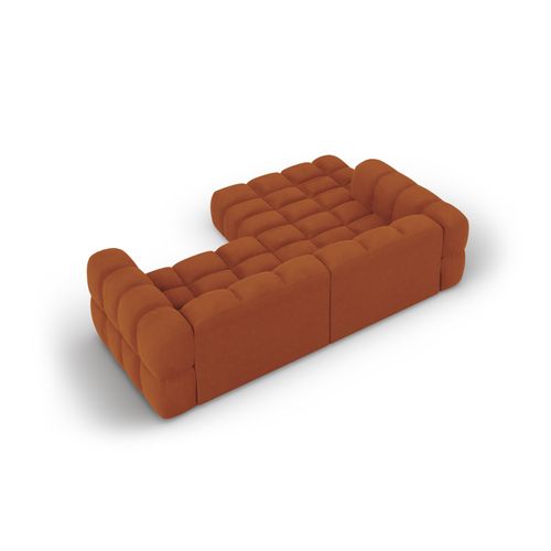 Canapé D'angle Gauche Modulable "sky" 3 Places En Velours Terracotta
