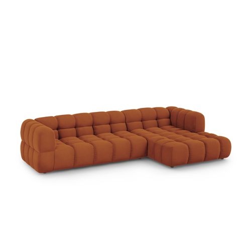 Canapé D'angle Droit Modulable "sky" 4 Places En Velours Terracotta