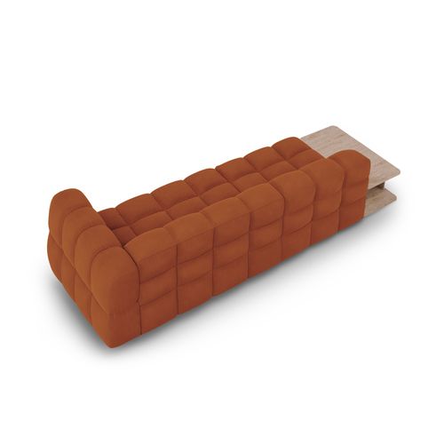 Canapé Modulable Gauche "sky" 4 Places En Velours Terracotta