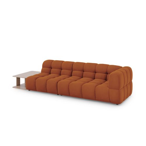 Canapé Modulable Gauche "sky" 4 Places En Velours Terracotta