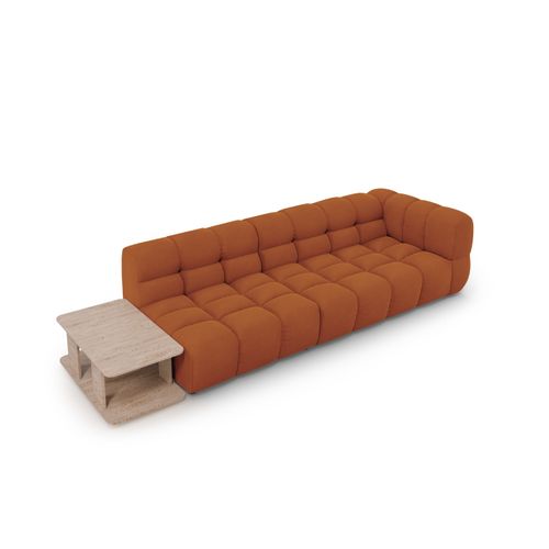 Canapé Modulable Gauche "sky" 4 Places En Velours Terracotta