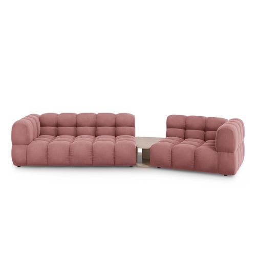 Canapé Modulable Droit "sky" 3 Places En Velours Saumon