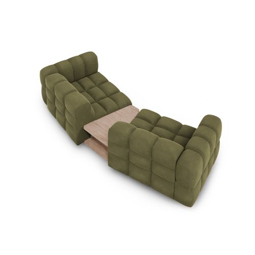 Canapé Modulable "sky" 2 Places En Velours Vert Clair