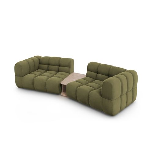 Canapé Modulable "sky" 2 Places En Velours Vert Clair