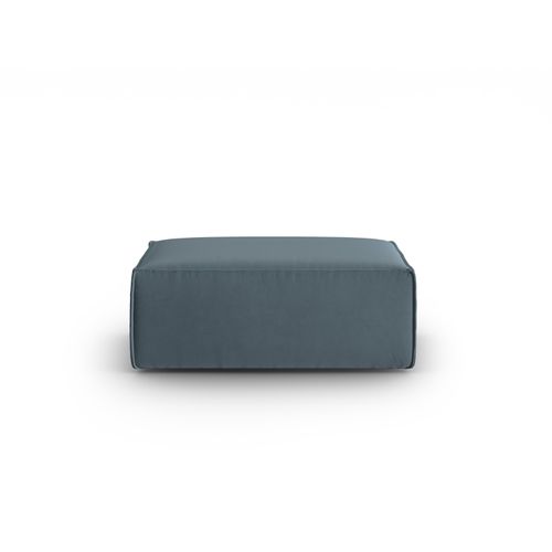 Pouf "mackay" En Velours Bleu Pastel