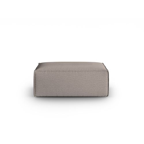 Pouf "mackay" En Velours Structuré Cappuccino