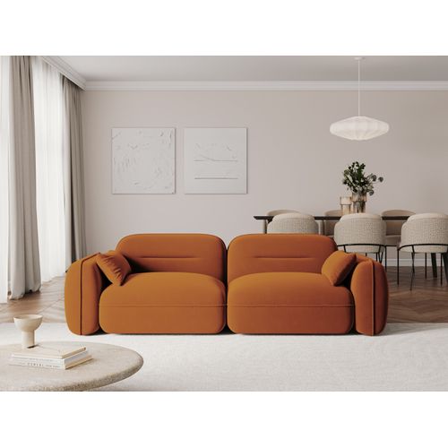 Canapé Modulable "sydney" 3 Places En Velours Terracotta