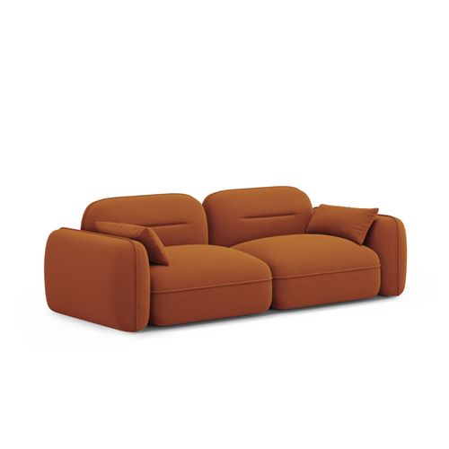 Canapé Modulable "sydney" 3 Places En Velours Terracotta