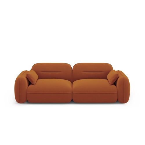 Canapé Modulable "sydney" 3 Places En Velours Terracotta