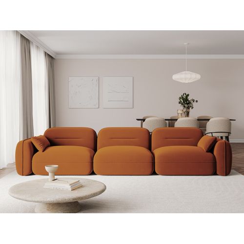 Canapé Modulable "sydney" 4 Places En Velours Terracotta