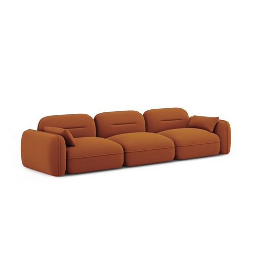 Canapé Modulable "sydney" 4 Places En Velours Terracotta